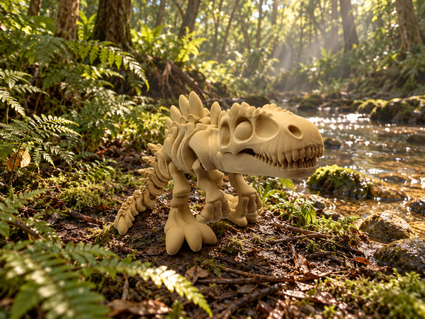 3D-Druck – Flexi Skeleton Acrocanthosaurus | Bewegliche Dinosaurierfigur, 21 cm