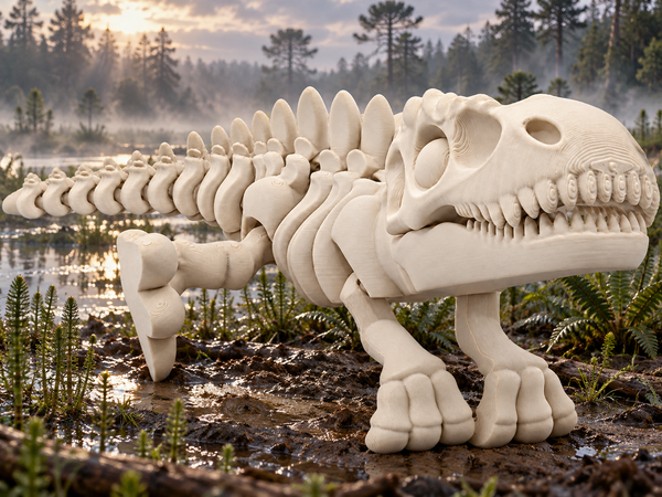 3D-Druck – Flexi Skeleton Acrocanthosaurus | Bewegliche Dinosaurierfigur, 21 cm