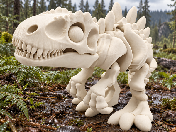 3D-Druck – Flexi Skeleton Acrocanthosaurus | Bewegliche Dinosaurierfigur, 21 cm