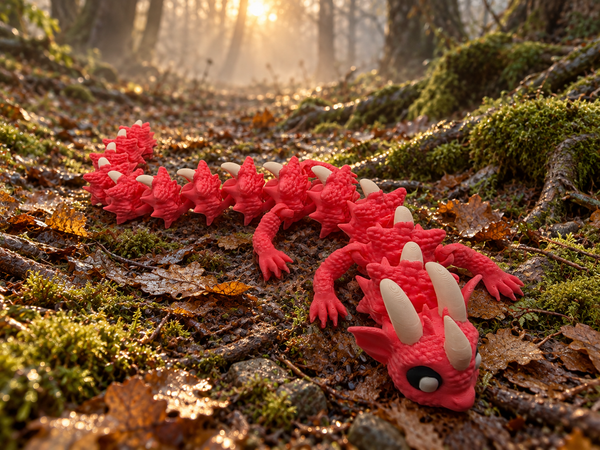 3D-Druck – Flexi Drache Thorin, der Dornenwächter | Bewegliche Drachenfigur, 32 cm
