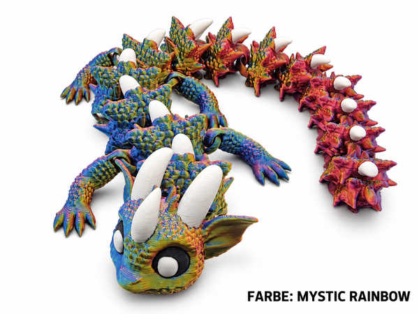 3D-Druck – Flexi Drache Thorin, der Dornenwächter | Bewegliche Drachenfigur, 32 cm