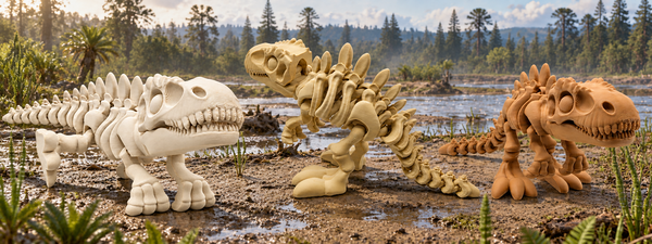 3D-Druck – Flexi Skeleton Acrocanthosaurus | Bewegliche Dinosaurierfigur, 21 cm