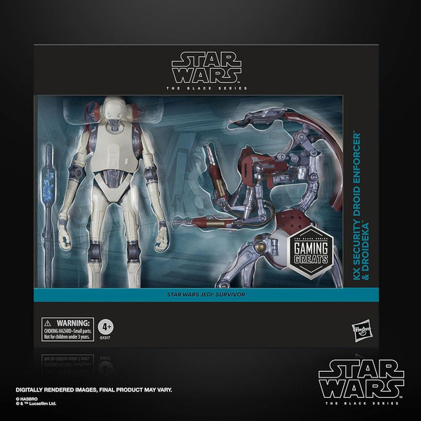 STAR WARS BLACK SERIES - GAMING GREATS (JEDI SURVIVOR) - KX SECURITY DROID ENFORCER & DROIDEKA