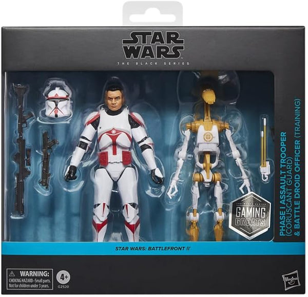 STAR WARS BLACK SERIES - GAMING GREATS (JEDI SURVIVOR) - PHASE I ASSAULT TROOPER & BATTLE DROID OFFICER