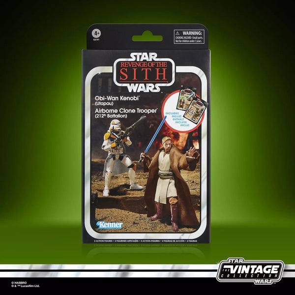 STAR WARS THE VINTAGE COLLECTION - REVENGE OF THE SITH - OBI-WAN KENOBI (UPTAPAU) VC398 & AIRBORNE CLONE TROOPER (212TH BATTALION) VC399