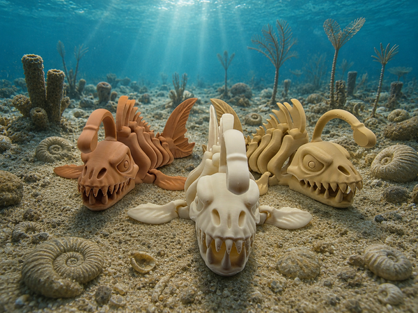 3D-Druck – Flexi Skeleton Angler Fish | Beweglicher Anglerfisch, 16,4 cm