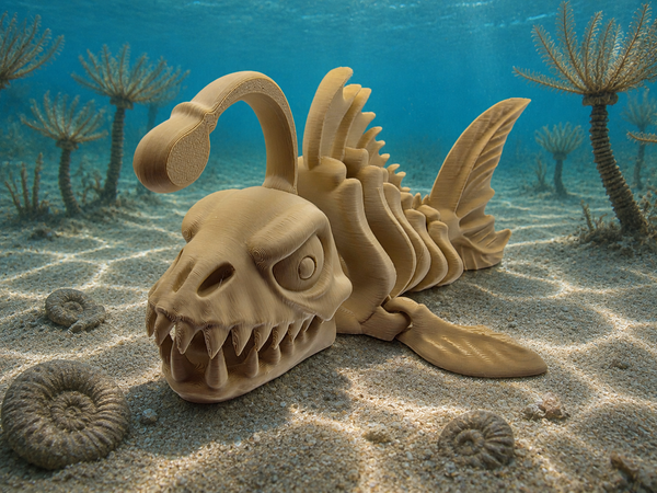 3D-Druck – Flexi Skeleton Angler Fish | Beweglicher Anglerfisch, 16,4 cm