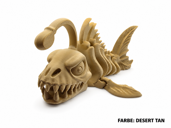 3D-Druck – Flexi Skeleton Angler Fish | Beweglicher Anglerfisch, 16,4 cm