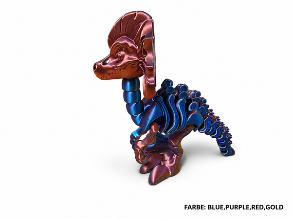 3D-Druck – Flexi Skeleton Dilophosaurus | Bewegliche Dinosaurierfigur, 16 cm