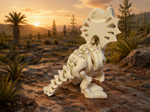3D-Druck – Flexi Skeleton Dilophosaurus | Bewegliche Dinosaurierfigur, 16 cm