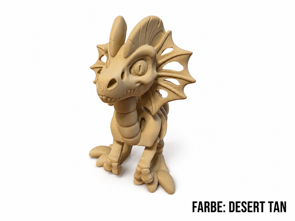 3D-Druck – Flexi Skeleton Dilophosaurus | Bewegliche Dinosaurierfigur, 16 cm