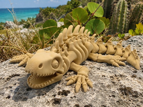 3D-Druck – Flexi Skeleton Iguana | Bewegliche Leguan Figur, 13 oder 21 cm