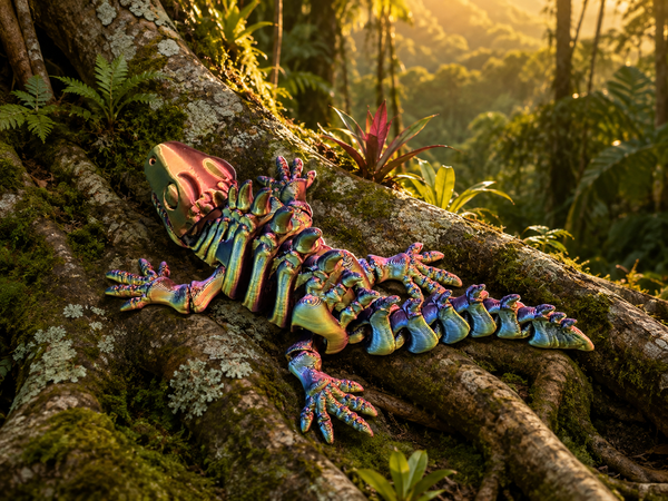 3D-Druck – Flexi Skeleton Iguana | Bewegliche Leguan Figur, 13 oder 21 cm