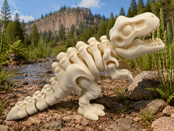 3D-Druck – Flexi Skeleton T-Rex | Bewegliche Dinosaurierfigur, 15 oder 22 cm