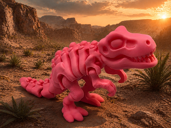 3D-Druck – Flexi Skeleton T-Rex | Bewegliche Dinosaurierfigur, 15 oder 22 cm