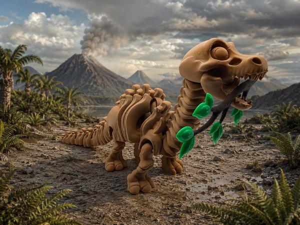 3D-Druck – Flexi Skeleton Soriatitan mit Ast | Bewegliche Dinosaurierfigur