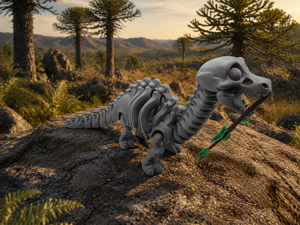 3D-Druck – Flexi Skeleton Soriatitan mit Ast | Bewegliche Dinosaurierfigur