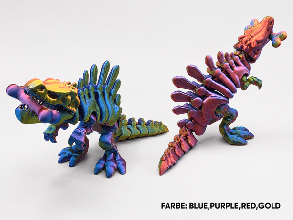 3D-Druck – Flexi Skeleton Spinosaurus mit Knochen | Bewegliche Dinosaurierfigur