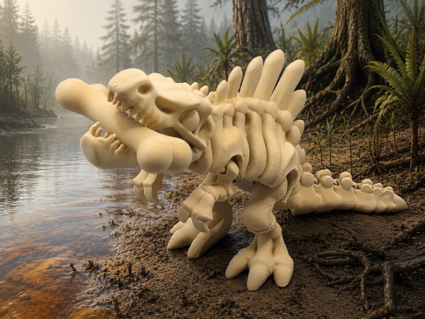 3D-Druck – Flexi Skeleton Spinosaurus mit Knochen | Bewegliche Dinosaurierfigur