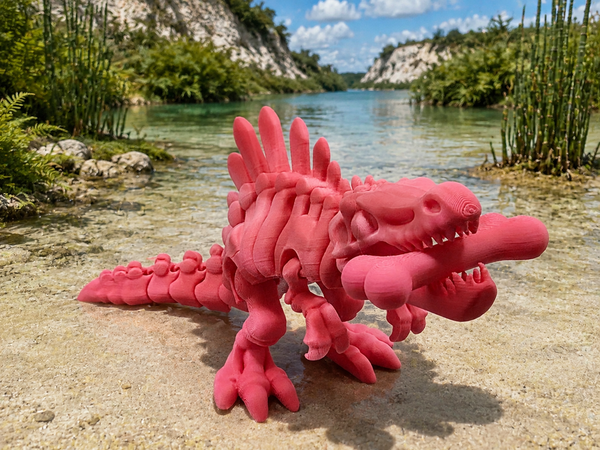 3D-Druck – Flexi Skeleton Spinosaurus mit Knochen | Bewegliche Dinosaurierfigur