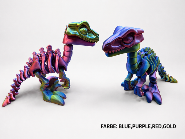 3D-Druck – Flexi Skeleton Velociraptor | Bewegliche Dinosaurierfigur, 15 oder 25 cm