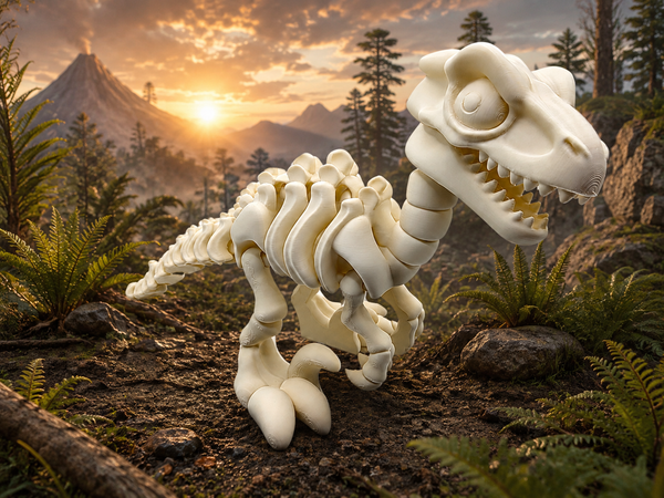 3D-Druck – Flexi Skeleton Velociraptor | Bewegliche Dinosaurierfigur, 15 oder 25 cm