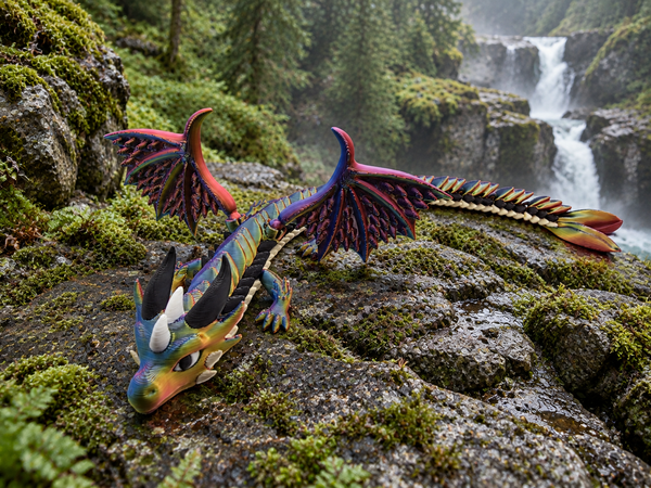 3D-Druck – Flexi Drache Aeron, der Flügelwächter | Bewegliche Drachenfigur, 30 cm