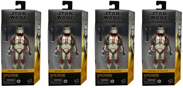 STAR WARS BLACK SERIES - THE CLONE WARS - 4x #10 CLONE TROOPER (187TH BATTALION) - (ARMY BUILDER SET)