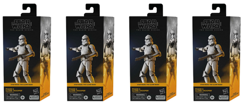 STAR WARS BLACK SERIES - THE CLONE WARS - 4x #14 PHASE II CLONE TROOPER - (ARMY BUILDER SET)