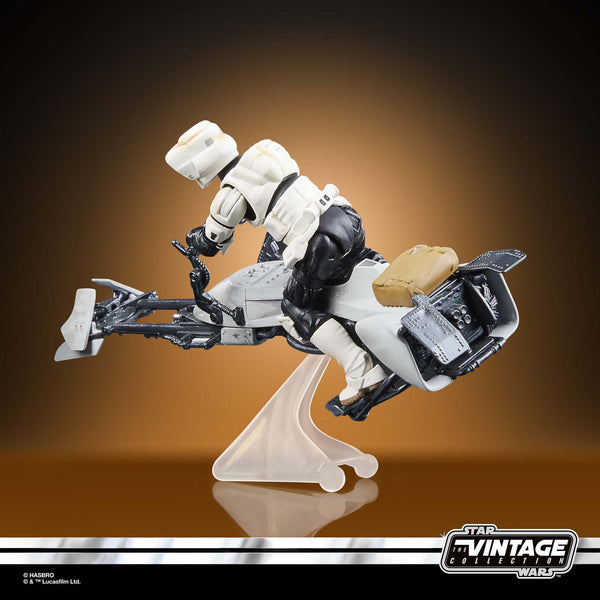 STAR WARS THE VINTAGE COLLECTION - THE MANDALORIAN - SPEEDER BIKE WITH SCOUT TROOPER & GROGU