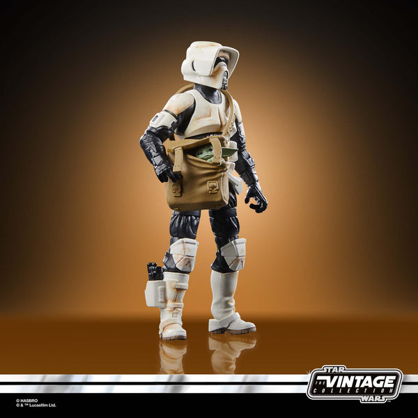 STAR WARS THE VINTAGE COLLECTION - THE MANDALORIAN - SPEEDER BIKE WITH SCOUT TROOPER & GROGU