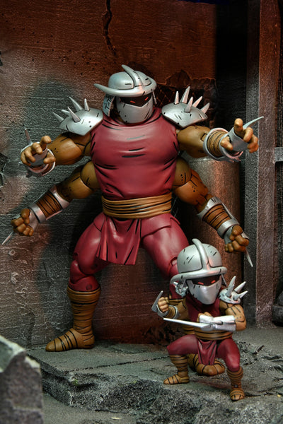 TEENAGE MUTANT NINJA TURTLE - MIRAGE COMICS - SHREDDER CLONE & MINI SHREDDER (DELUXE) 18CM