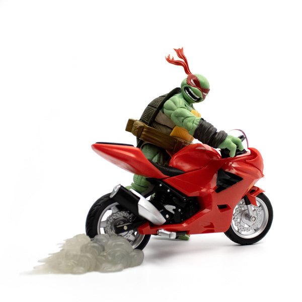 TEENAGE MUTANT NINJA TURTLE - BST AXN - RAPHAEL WITH MOTORCYCLE (13CM)