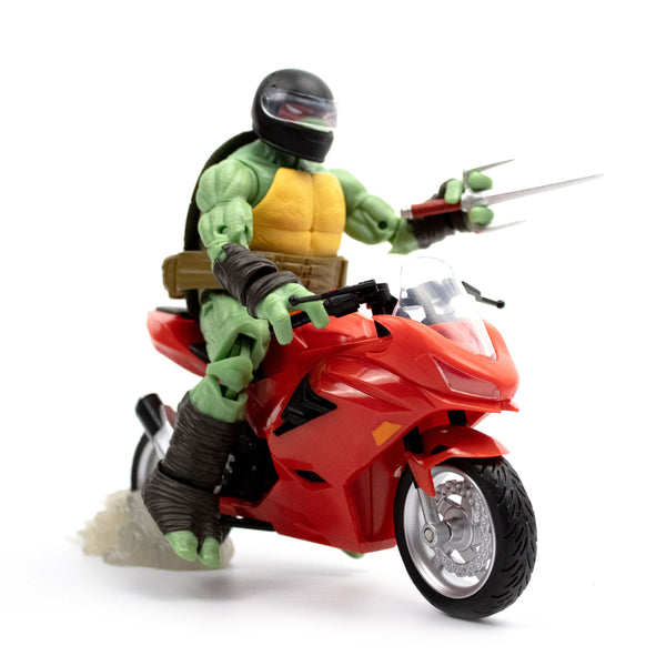 TEENAGE MUTANT NINJA TURTLE - BST AXN - RAPHAEL WITH MOTORCYCLE (13CM)