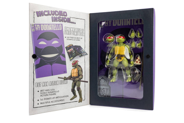 TEENAGE MUTANT NINJA TURTLE - BST AXN - IDW ACTIONFIGUR & COMIC DONATELLO EXCLUSIVE (13CM)