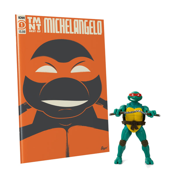 TEENAGE MUTANT NINJA TURTLE - BST AXN - IDW ACTIONFIGUR & COMIC MICHELANGELO EXCLUSIVE (13CM)